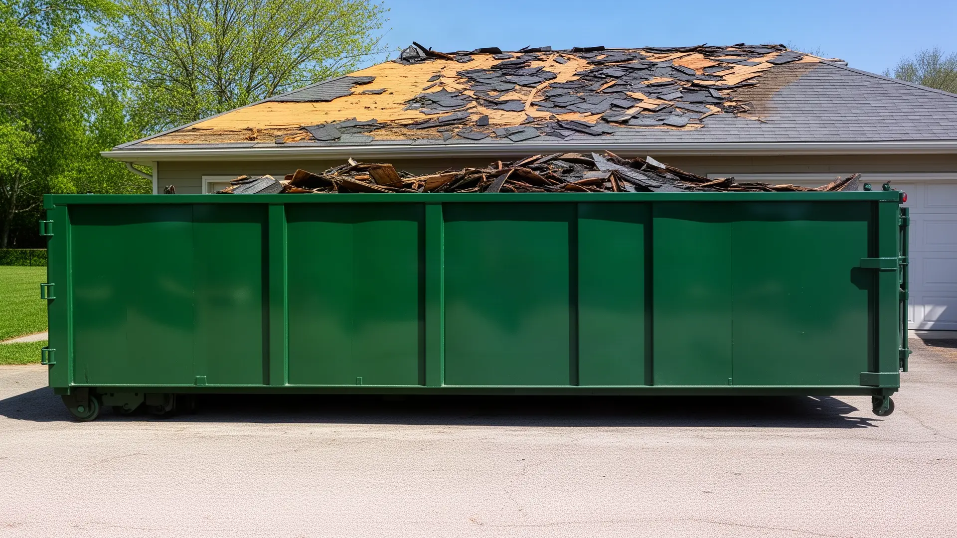 Roll-off dumpster from Lombardo Brothers Dumpster Rental in Lansing, MI